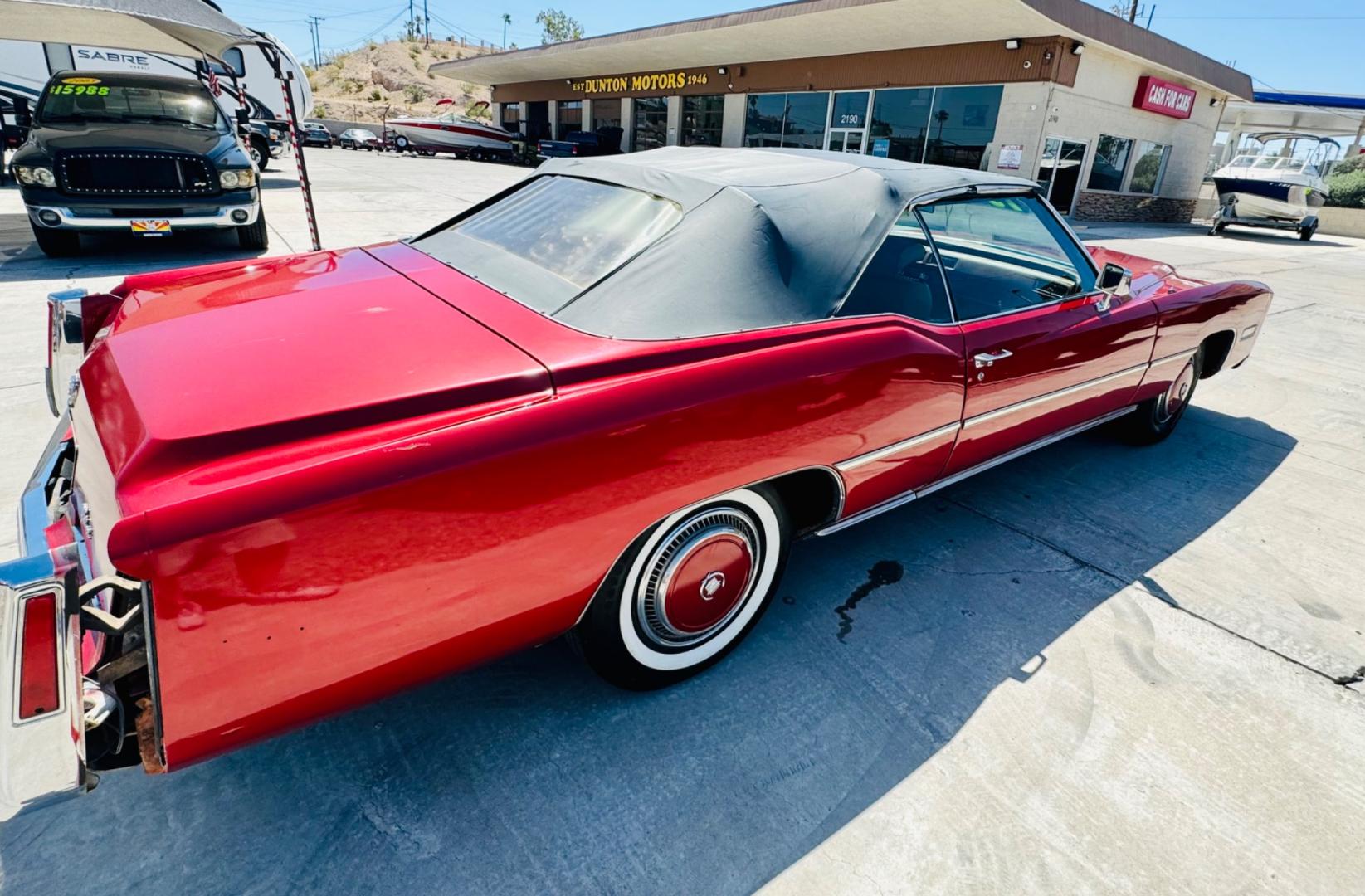 1975 Red Cadillac Eldorado convertible. , located at 2190 Hwy 95, Bullhead City, AZ, 86442, (928) 704-0060, 0.000000, 0.000000 - 1975 Cadillac Eldorado Convertible. Great project car for someone. New tires. Runs and drives, power top works. has a/c doesn't work. needs restoration. interior needs work, engine needs to be serviced . clear title. - Photo#9